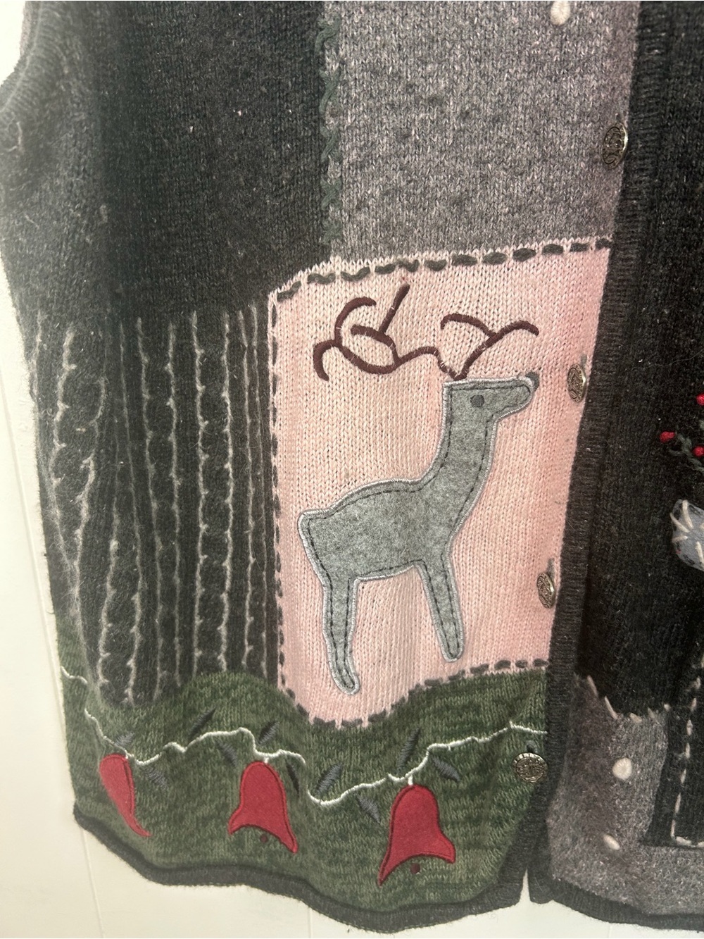 Vintage Christmas Sweater Vest Button up Womens Plus 4X Grandma Cottagecore 90s - Picture 7 of 11